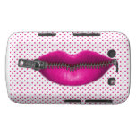 hot pink zipped lips on polka dots casemate cases