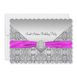 Hot Pinkt Sweet Sixteen Birthday Party Invitation