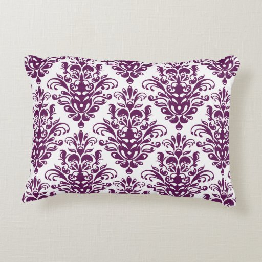 Hot Purple and White Elegant Damask Pattern Decorative ...