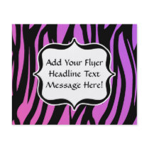 Hot Purple/Pink Zebra Stripes Monogram Flyers