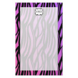 Hot Purple/Pink Zebra Stripes Monogram Custom Stationery