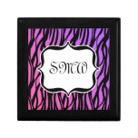 Hot Purple/Pink Zebra Stripes Monogram gift boxes