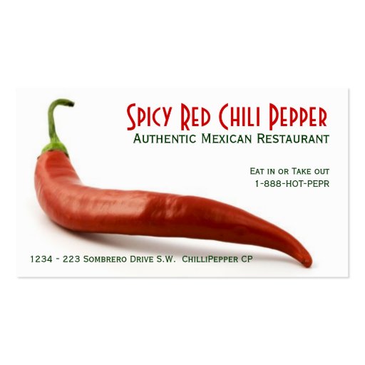 Hot Red Chili Pepper Business Card Template