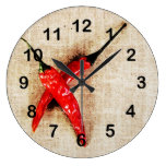 hot red chili peppers clock