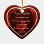 Hot Red Heart Wedding Toast Ornament