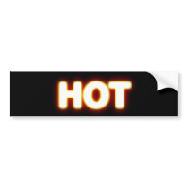 HOT Red Hot White Glowing Logo Bumper Stickers