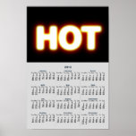 HOT Red Hot White Glowing Logo Wall Calendar 2012
