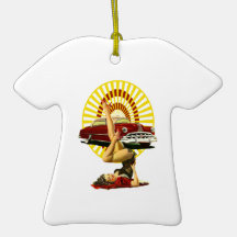 Hot Rod and Pin Up Pendant Ornament