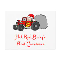 Hot Rod Baby's First Christmas Post Card