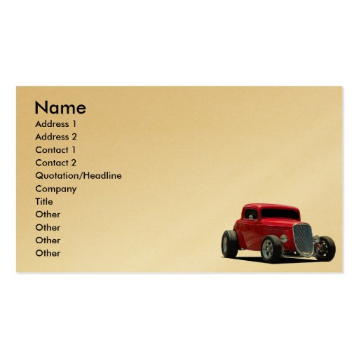 Hot Rod Business Card Templates (front side)