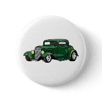 Hot Rod Coupe (Green) buttons by hotrodshirts Hot Rod Coupe (Green) buttons