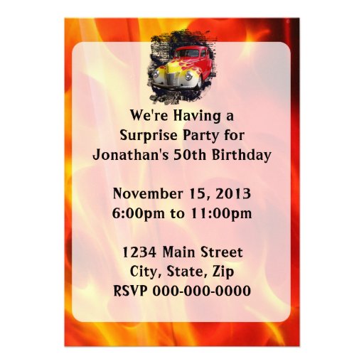 Hot Rod Deluxe Birthday Personalized Invite