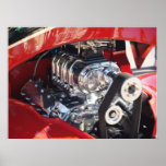 Hot Rod Engine Poster