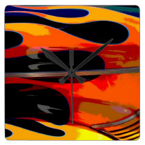 Hot Rod Flames wall clocks