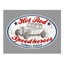 Hot Rod garage Postcard