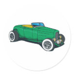 Hot Rod Roadster (Green) Stickers