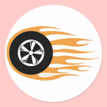 Hot rod wheel with flames stickers by ideabrain Hot rod wheel with flames stickers
