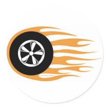 Hot rod wheel with flames stickers by ideabrain Hot rod wheel with flames stickers