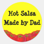 Hot Salsa Retro Custom Canning Labels Round Stickers