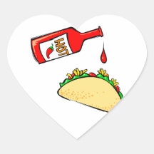 Hot sauce dripping on taco stickers