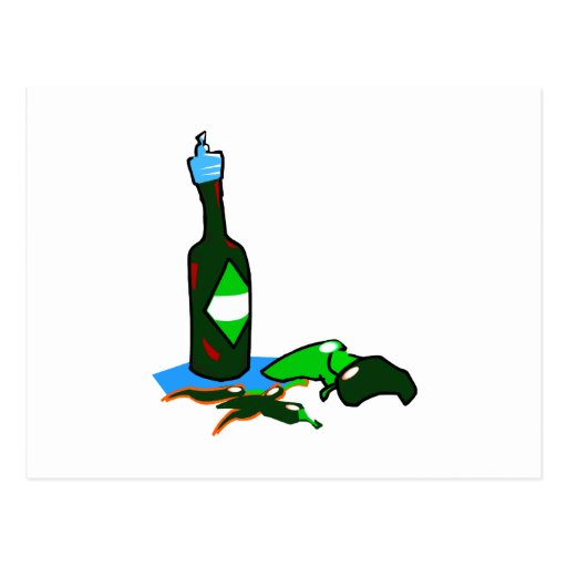 Hot sauce grren n pepper flat graphic post card
