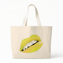 Hot Sexy Full Color Female Lips Mouth Canvas Bag