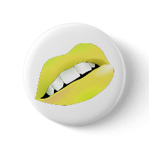 Hot Sexy Full Color Female Lips Mouth Pinback Button