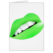 Hot Sexy Full Color Female Lips Mouth Greeting Card