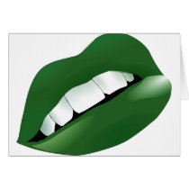 Hot Sexy Full Color Female Lips Mouth Greeting Card