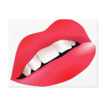 Hot Sexy Full Color Female Lips Mouth Postcard