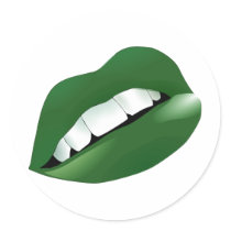 Hot Sexy Full Color Female Lips Mouth Round Stickers