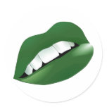 Hot Sexy Full Color Female Lips Mouth Round Stickers