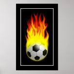 Hot Soccer Ball on Fire - POSTER