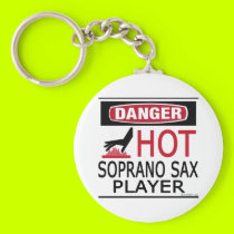 Hot Soprano Sax Player keychains