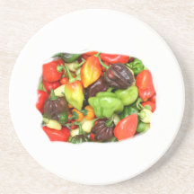 Hot Spicy Peppers Different Species, Spice it up! Coasters