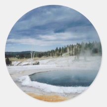 Hot Springs-Yellowstone Round Sticker