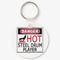 Hot Steel Drum Player keychains by Danger_Instrument Hot Steel Drum Player keychains