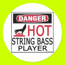Hot String Bass Player stickers