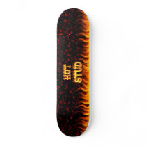 Hot Stud fire and red marble heart Skateboards