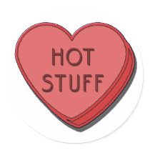 HOT STUFF RED Sticker by postcardsfromtheedge HOT STUFF RED Sticker