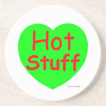 Hot Stuff Valentine Candy Graphic Drink Coaster
