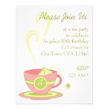 Hot Tea Custom Invitation