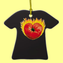 HOT TOMATO HEART T-SHIRT ORNAMENT ornaments