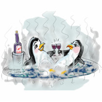 Hot Tub Penguins photo sculptures by raycasso Hot Tub Penguins photo sculptures