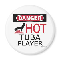 Hot Tuba Player Refrigerator Magnets