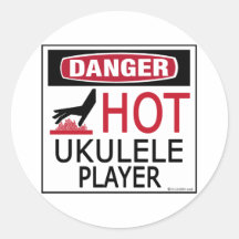 Hot Ukulele Player Stickers