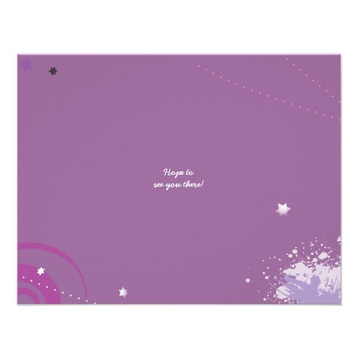 Hot Violet Swirls Stars Bat Mitzvah Reply Card Personalized Invitation
