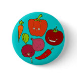 Hot & Zesty Vegetables Doodle Art Button