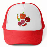 Hot & Zesty Vegetables Doodle Art Hat