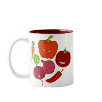 Hot & Zesty Vegetables Doodle Art Mug mugs